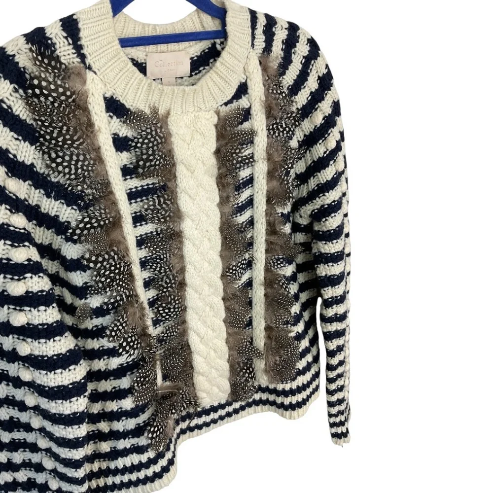 J. Crew Collection Merino‎ Wool Feather Front Sweater